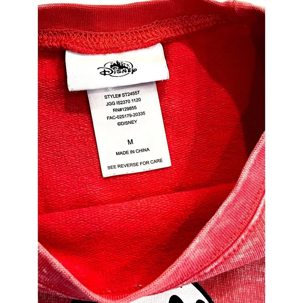 Disneyland Classic Mickey Red Mineral Wash Youth Medium Sweatshirt - Preowned